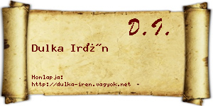 Dulka Irén névjegykártya