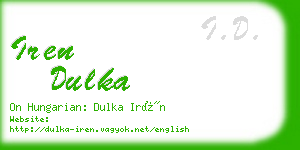 iren dulka business card